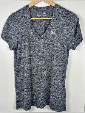 Under Armour UA Tech Twist V-Neck T-Shirt Women’s Heather Gray Medium Active NEW